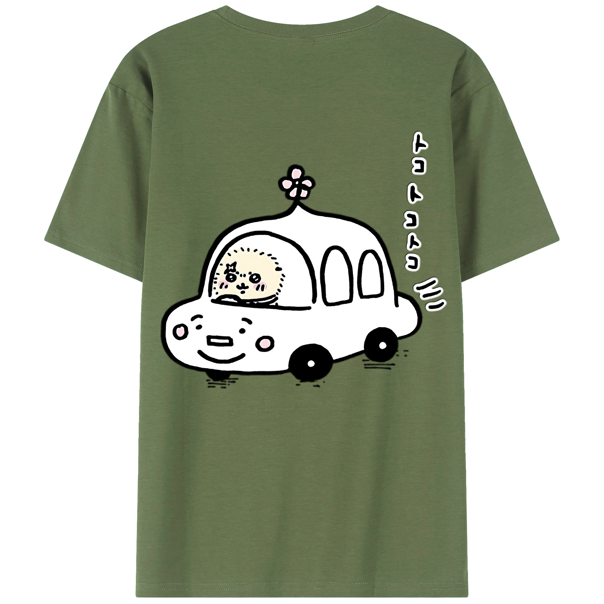 （画像用） ちいかわ ラッコ Chii-kawa Sea otter 綿100％ メンズ半袖Tシャツ（バックプリント） 通気性